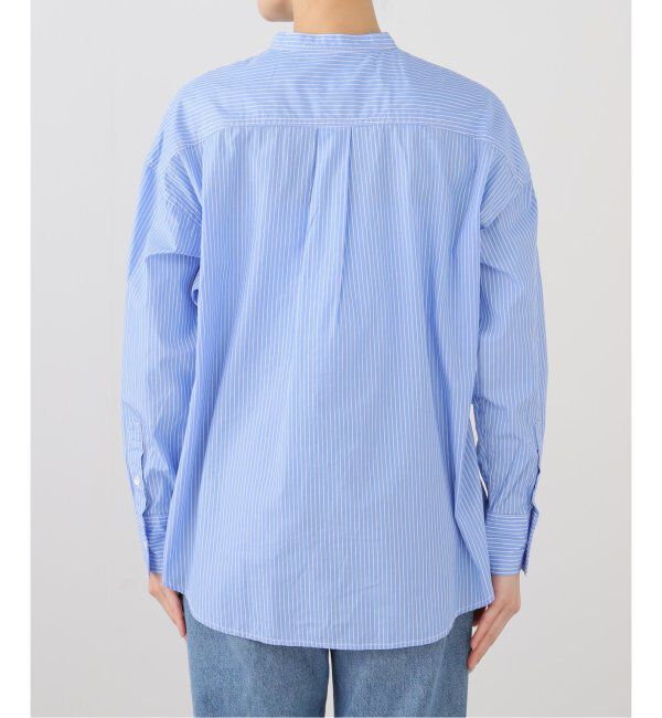 SLOBE IENA「《追加》ROYAL NAVY/ロイヤルネイビー SLOBE別注 バンドカラーシャツ」|シャツ・ブラウス|