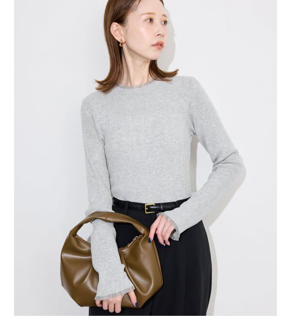 SLOBE IENA「シアーフリルリブニット」|ニット・セーター|