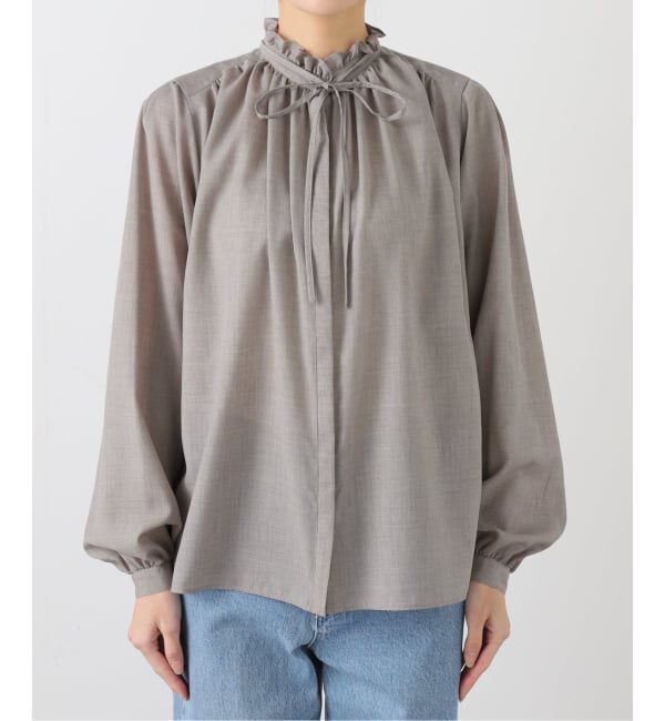 IENA「《追加》TWフリルネックブラウス」|シャツ・ブラウス|