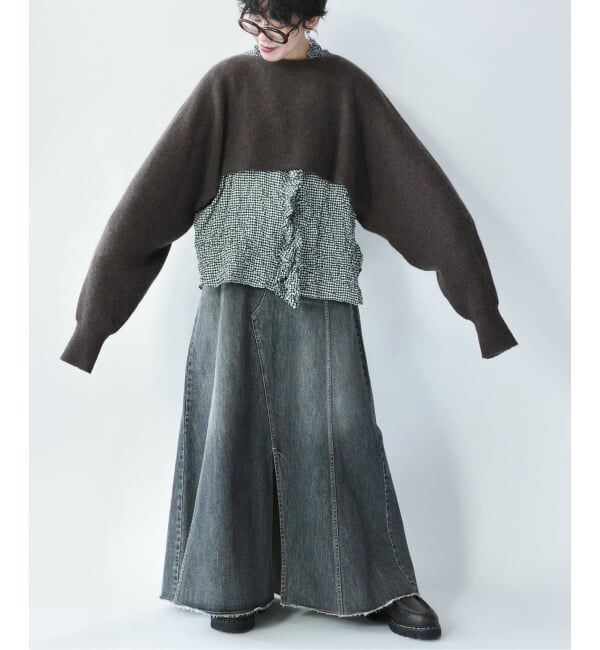 journal standard luxe「シャーリングチェック フリルブラウス」|シャツ・ブラウス|