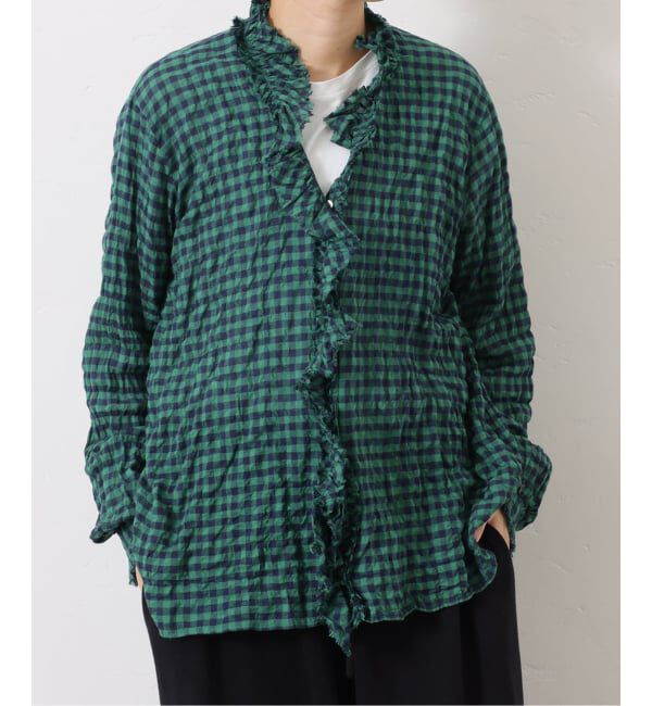 journal standard luxe「シャーリングチェック フリルブラウス」|シャツ・ブラウス|