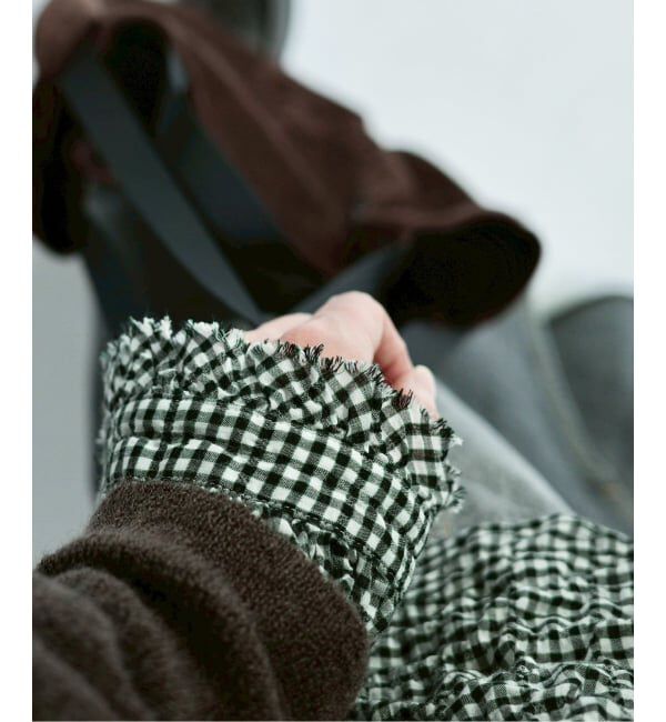 journal standard luxe「シャーリングチェック フリルブラウス」|シャツ・ブラウス|