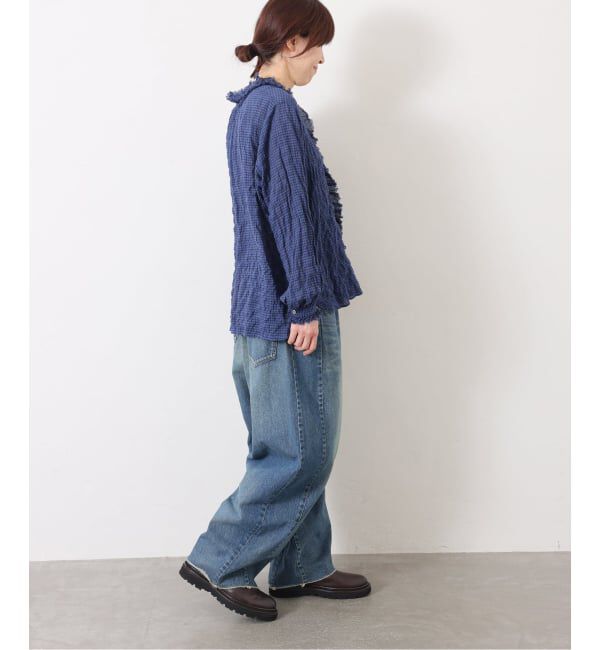 journal standard luxe「シャーリングチェック フリルブラウス」|シャツ・ブラウス|