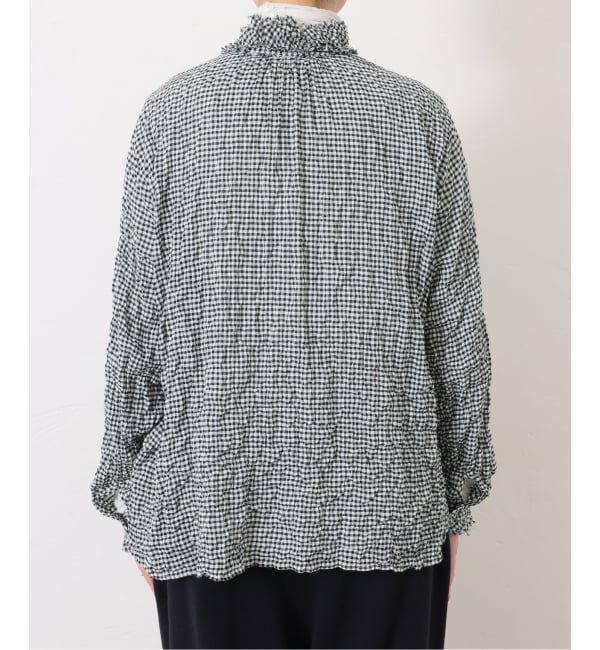 journal standard luxe「シャーリングチェック フリルブラウス」|シャツ・ブラウス|