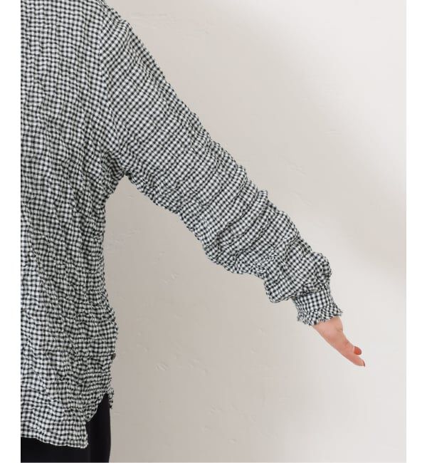 journal standard luxe「シャーリングチェック フリルブラウス」|シャツ・ブラウス|