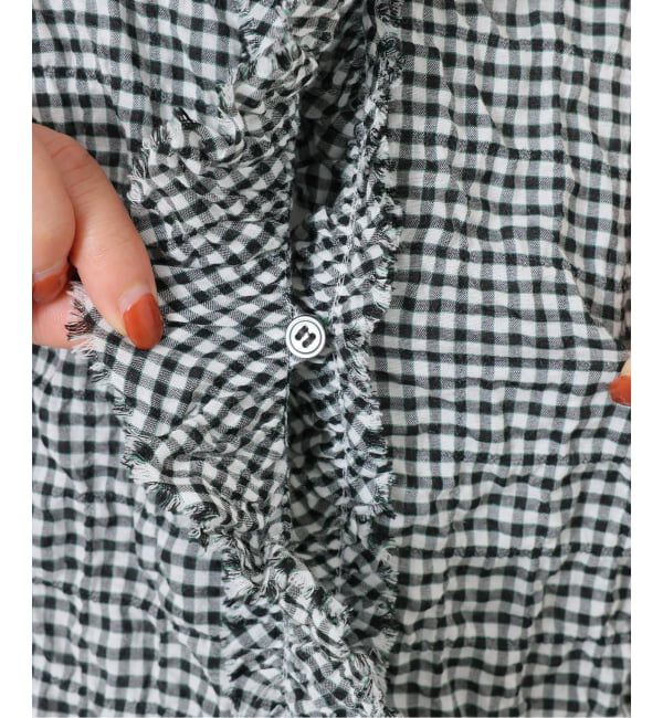 journal standard luxe「シャーリングチェック フリルブラウス」|シャツ・ブラウス|