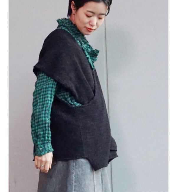 journal standard luxe「シャーリングチェック フリルブラウス」|シャツ・ブラウス|