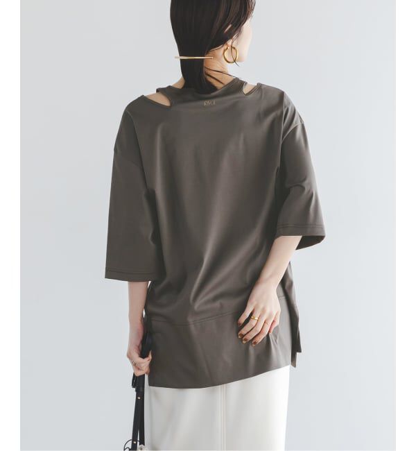 NOBLE「Room no.8/ルームエイト スムースコットンネックオープントップス」|Tシャツ・カットソー|