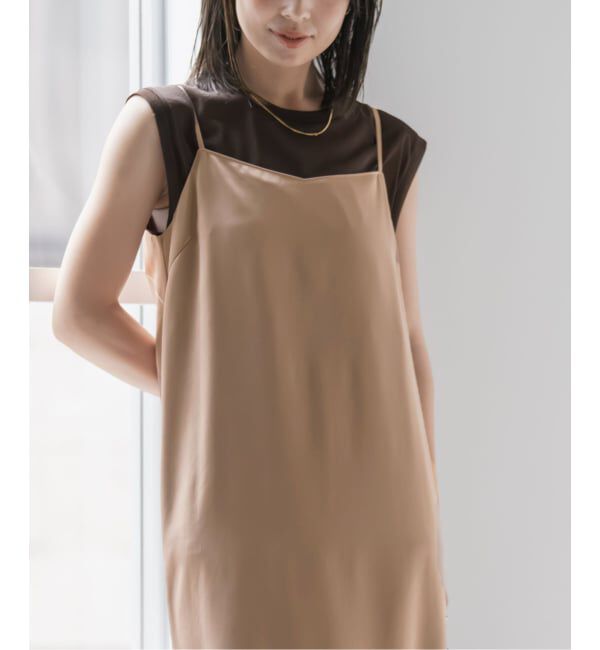 NOBLE「【洗える】ルナサテンコンフォートキャミワンピース」|ワンピース|