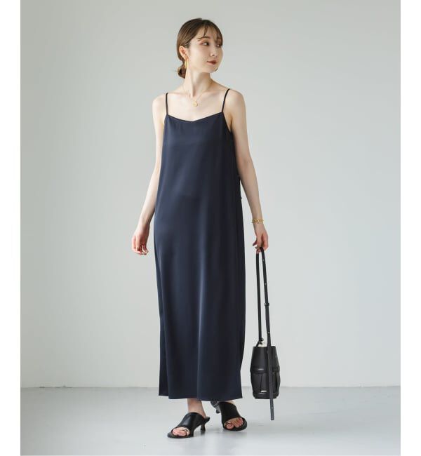 NOBLE「【洗える】ルナサテンコンフォートキャミワンピース」|ワンピース|