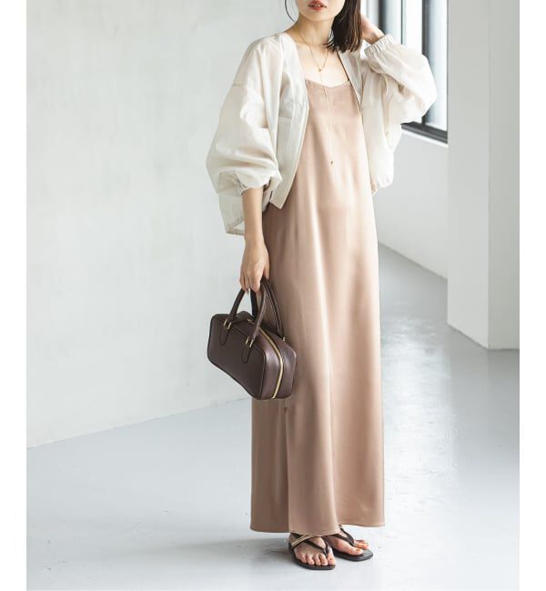 NOBLE「【洗える】ルナサテンコンフォートキャミワンピース」|ワンピース|