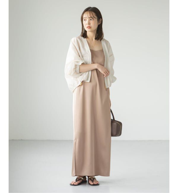 NOBLE「【洗える】ルナサテンコンフォートキャミワンピース」|ワンピース|