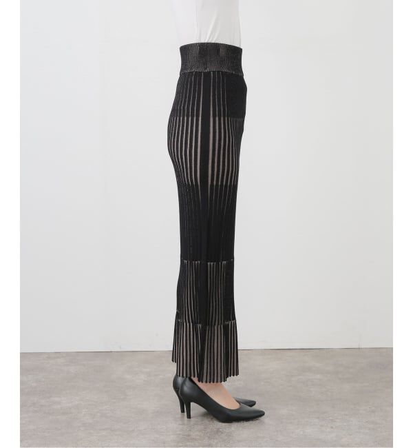 NOBLE「《追加》【洗える】ランダムバイカラーリブニットスカート」|スカート|