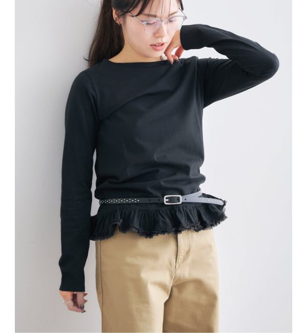 U by SPICK&SPAN「フリルミディカットトップス」|Tシャツ・カットソー|