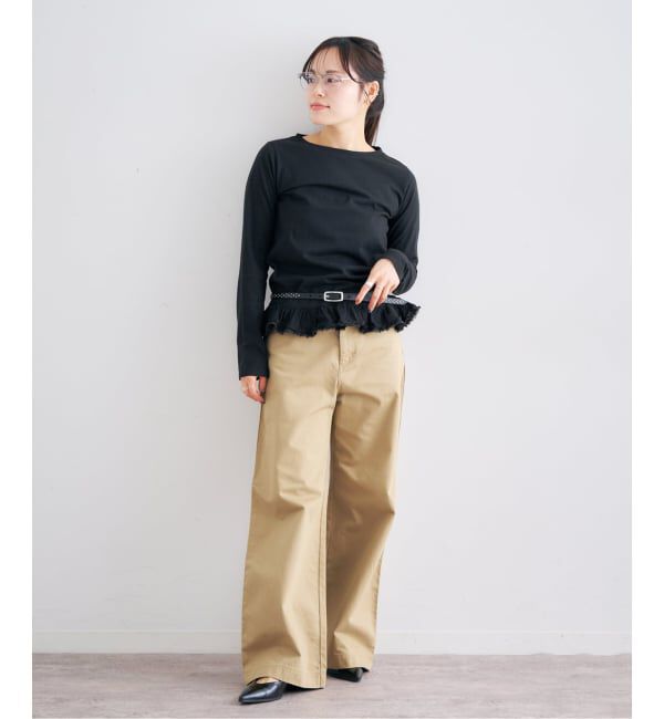 U by SPICK&SPAN「フリルミディカットトップス」|Tシャツ・カットソー|