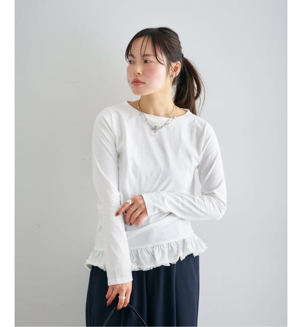 U by SPICK&SPAN「フリルミディカットトップス」|Tシャツ・カットソー|
