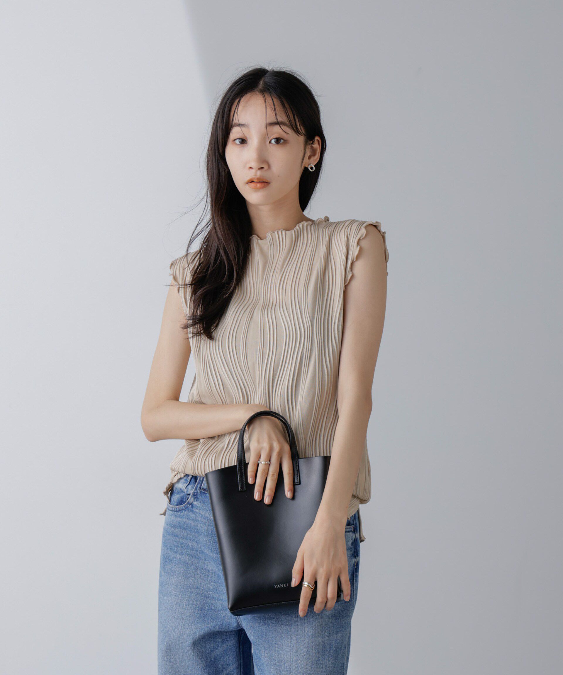 nano･universe「ウェーブリップルカットノースリーブトップス(セットアップ可)」|Tシャツ・カットソー|