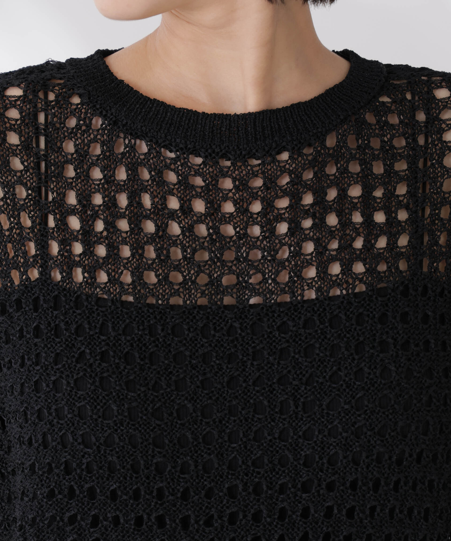 nano･universe「テープヤーンメッシュニットベスト」|ニット・セーター|