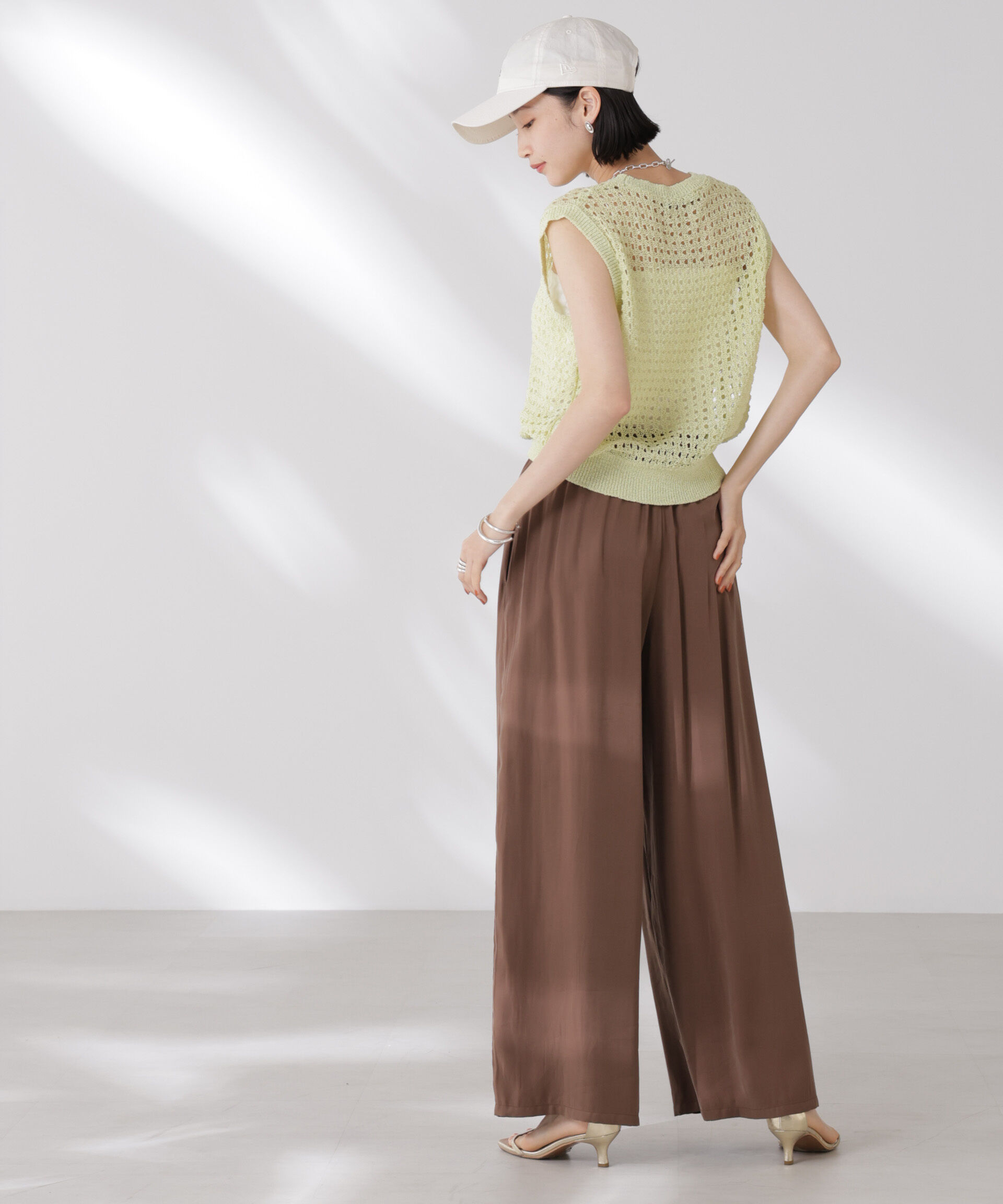 nano･universe「テープヤーンメッシュニットベスト」|ニット・セーター|