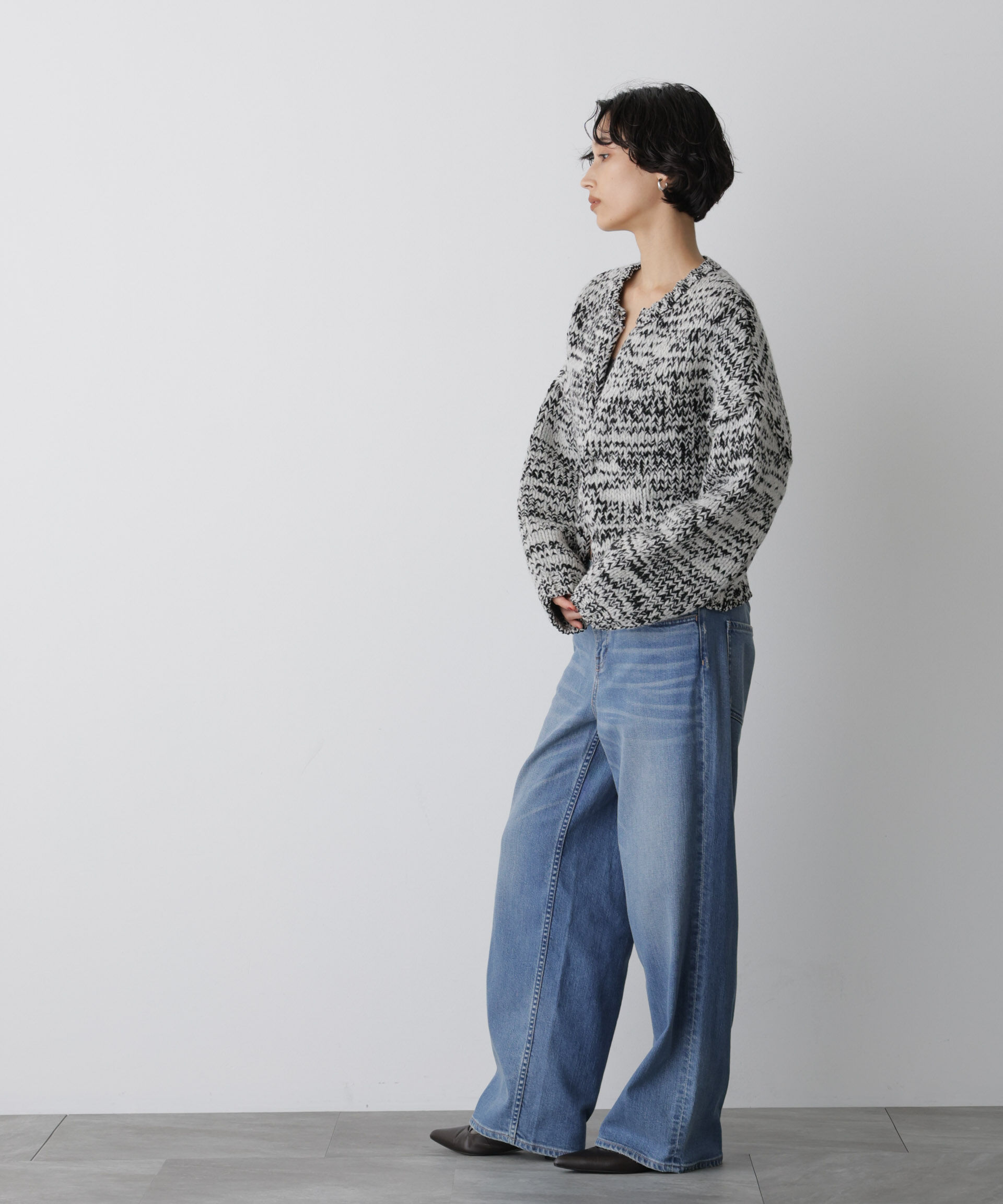  「「STEVELOUR」ミックスカラー2WAYスナップニット」|ニット・セーター|