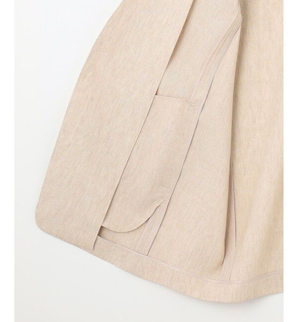 自由区「【カタログ掲載・接触冷感・UVカット・洗える】リネンミックスツィル ジレ」|ベスト・ジレ|