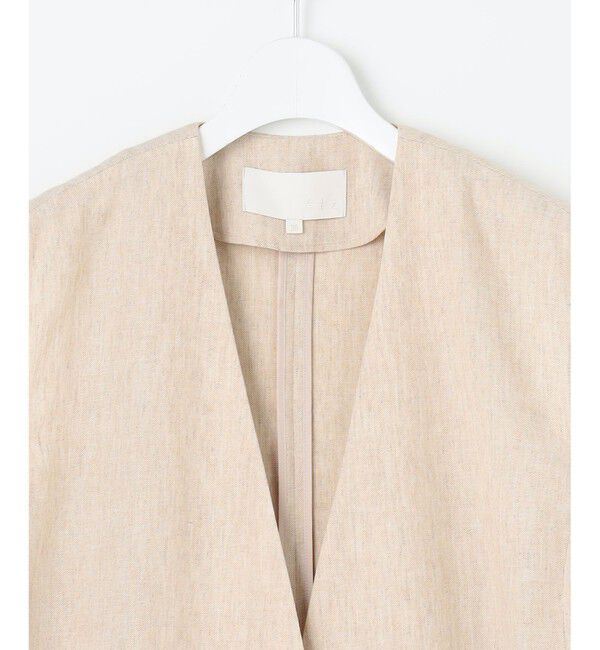 自由区「【カタログ掲載・接触冷感・UVカット・洗える】リネンミックスツィル ジレ」|ベスト・ジレ|