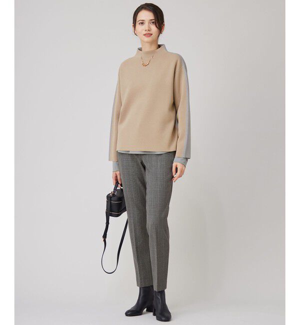 自由区「【撥水加工・洗える】TRギャバ裏起毛チェック柄テーパード パンツ」|その他|