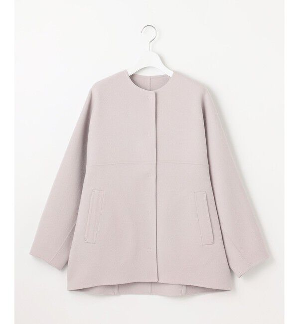 自由区「【SHIHOさん着用】ウールリバーノーカラー コート」|ノーカラーコート|