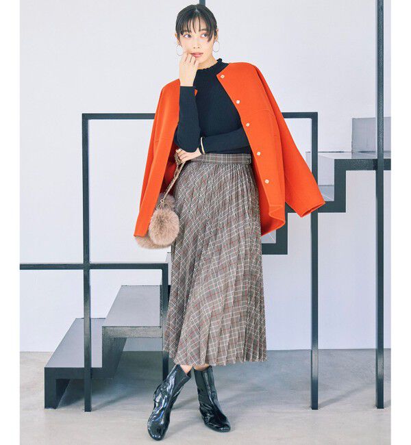 自由区「【SHIHOさん着用】ウールリバーノーカラー コート」|ノーカラーコート|