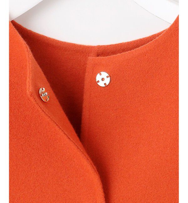 自由区「【SHIHOさん着用】ウールリバーノーカラー コート」|ノーカラーコート|