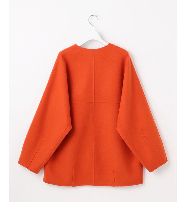 自由区「【SHIHOさん着用】ウールリバーノーカラー コート」|ノーカラーコート|