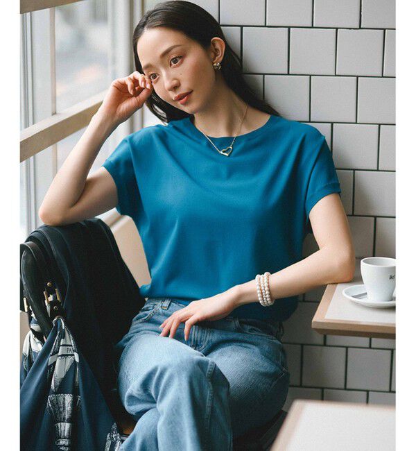 23区「【新色追加/VERY5月号掲載】レーヨンポリエステルストレッチ プルオーバー ニット」|ニット・セーター|ブルー系