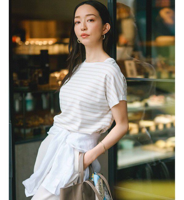 23区「【新色追加/VERY5月号掲載】レーヨンポリエステルストレッチ プルオーバー ニット」|ニット・セーター|ｵﾌﾎﾜｲﾄ&times;