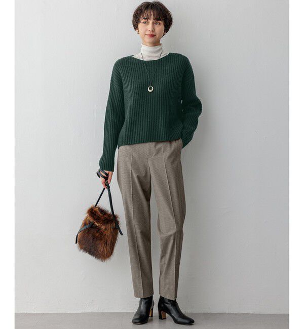 23区「【洗える】ドライ2WAYストレッチ チェック テーパードパンツ」|その他|