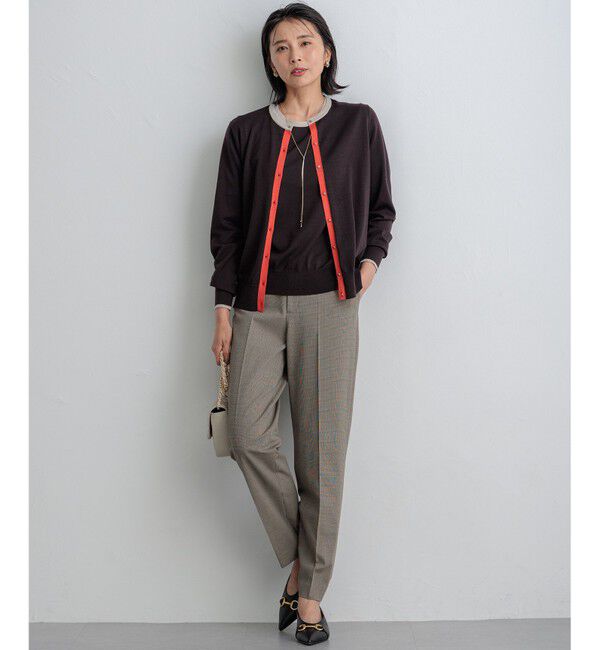 23区「【洗える】ドライ2WAYストレッチ チェック テーパードパンツ」|その他|