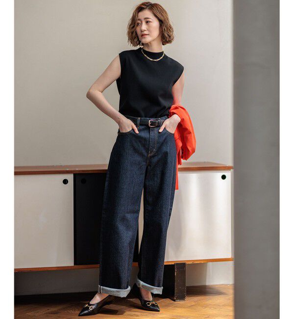 23区「【洗える】ヴィスコースストレッチ ノースリーブ プルオーバー」|ニット・セーター|