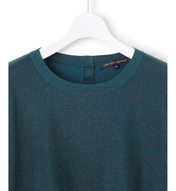 23区「【洗える/吊り干しOK】ヴィスコースストレッチ ドルマンスリーブ ラメ ニット」|ニット・セーター|