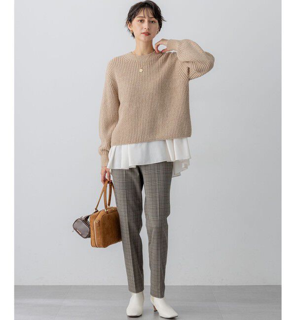 23区「【洗える】スパンコールバルキー クロップド ニット」|ニット・セーター|