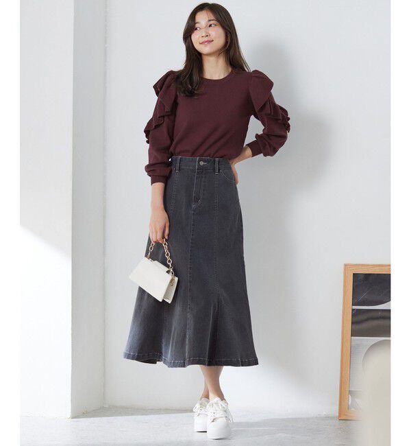 any SiS「【洗える】ナローデニム スカート」|スカート|