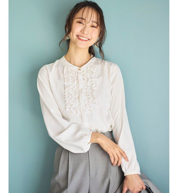 ANY SIS「【洗える】フリルディテール ブラウス」|シャツ・ブラウス|オフ