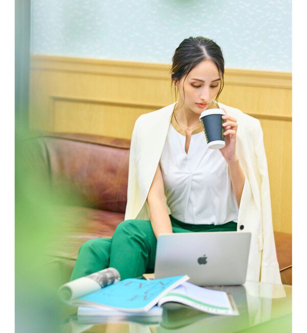 BEIGE,「【WEB限定】AUBIN / バイカラートップス」|Tシャツ・カットソー|