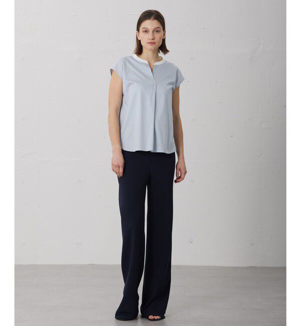 BEIGE,「【WEB限定】AUBIN / バイカラートップス」|Tシャツ・カットソー|