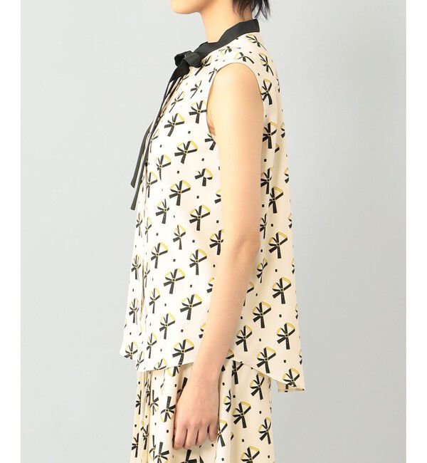  「ベルトモチーフボウタイノースリーブ」|シャツ・ブラウス|