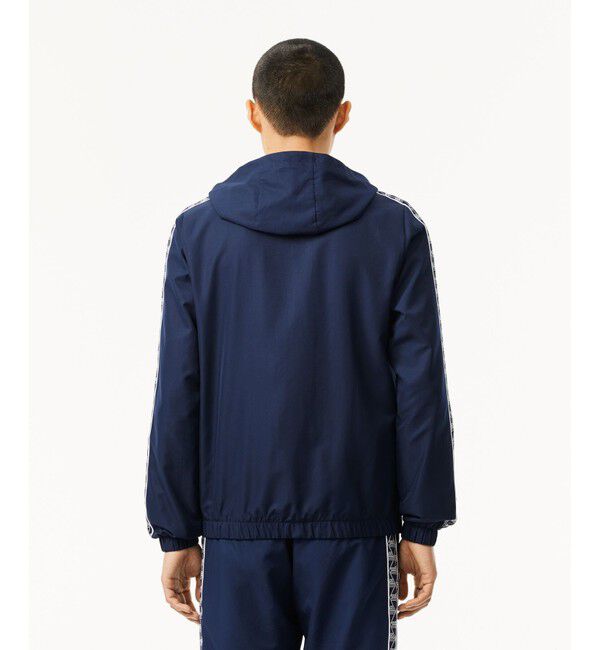 LACOSTE「撥水 スリーブテーピング ジップアップトラックフーディー / トラックジャケット」|パーカー|