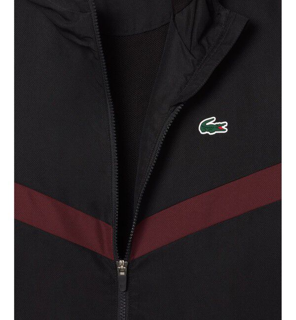 LACOSTE「撥水 スリーブテーピング ジップアップトラックフーディー / トラックジャケット」|パーカー|