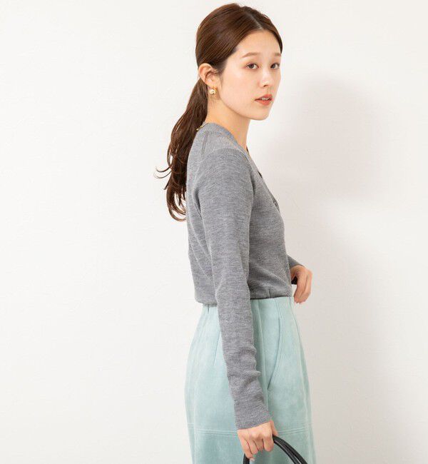 NOLLEY'S「《手洗い可能》16GマレーリブVネックカーディガン」|カーディガン|