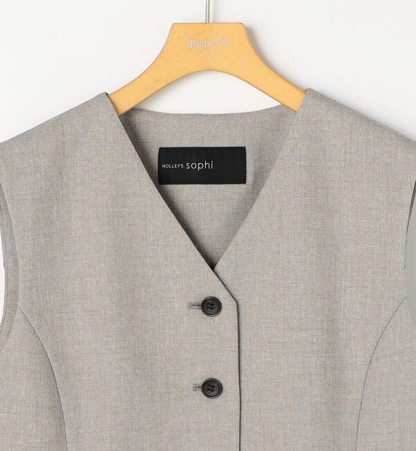 NOLLEY'S sophi「《セットアップ対応》ウォッシャブルドライシャークペプラムジレ」|ベスト・ジレ|