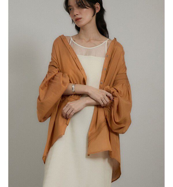 SALON adam et rope'「エンブロイダリーチュニックブラウス」|シャツ・ブラウス|キャメル(25)