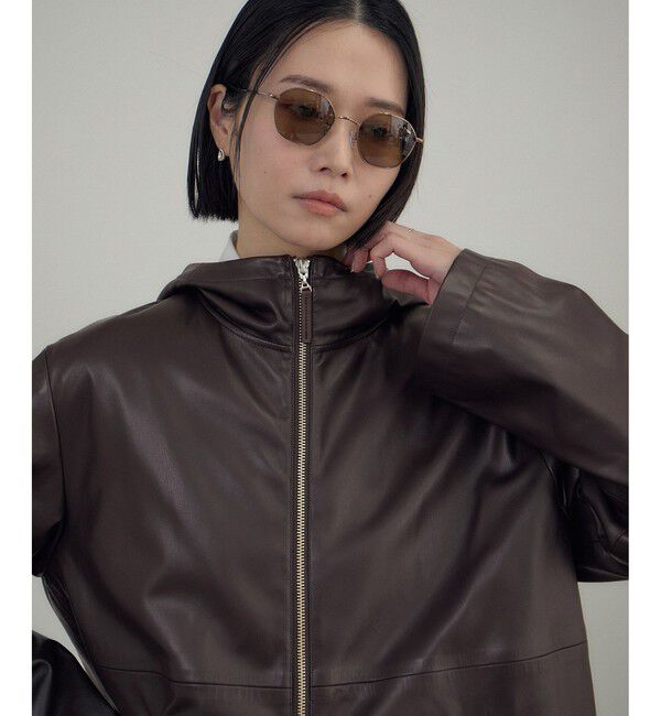 SALON adam et rope'「レザーライクフーデッドパーカー」|ブルゾン・スタジャン|