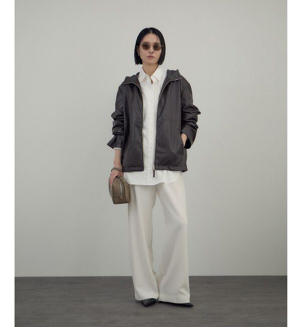 SALON adam et rope'「レザーライクフーデッドパーカー」|ブルゾン・スタジャン|